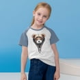 thumbnail image 7 of Cute Raglan Graphic Tees for Girls Summer Short Sleeve Baseball T-Shirts Loose Fit Round Neck Casual Going Out Tops Navy， 5 Years, 7 of 7