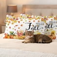 thumbnail image 3 of Hello Fall Outdoor Pillow Covers 20"x12" Set of 2,Waterproof Throw Pillow Covers for Patio Furniture,Orange Pumpkins Thanksgiving Maple Leaf Decorative Cushion Pillowcases for Garden Porch Couch Sofa, 3 of 9
