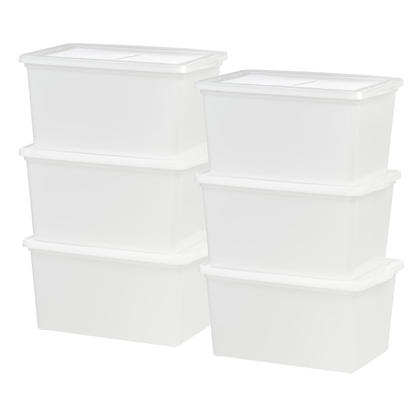 Grey Minekkyes Storage Box Set of 6 Plastic Latching Box with Handle 