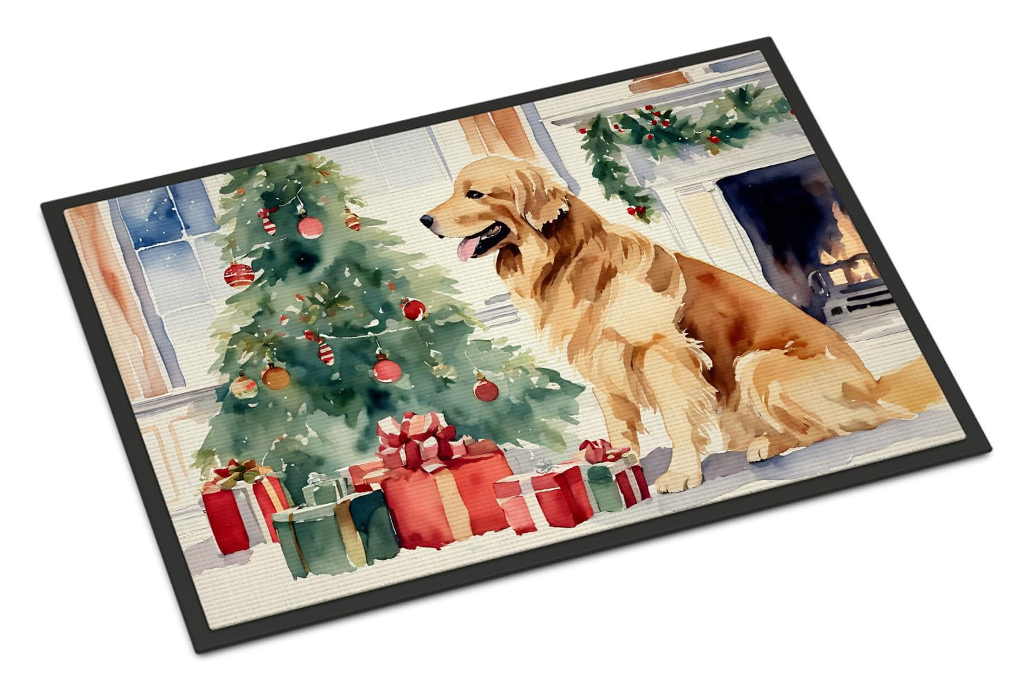 Belgian Malinois Cozy Christmas Doormat 36 in x 24 in