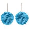 thumbnail image 4 of sweethay Toalla de limpieza de manos colgante en forma de bola de cocina Toallas de secado de felpa lavables Toallas de baño suaves absorbentes de agua Azul 1 Pc sweethay HA011775-03, 4 of 8