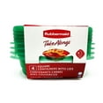thumbnail image 3 of Rubbermaid Transparent Green 2.9 c Square Containers & Green Lids - 1 Set of 4, 3 of 4