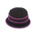 thumbnail image 1 of Womens Winter Two-Tone Wool Bucket Hat - Black/Purple, 1 of 1