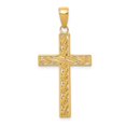 thumbnail image 1 of Solid 14k Yellow Gold Rope Cross Pendant Charm - 37mm x 18mm, 1 of 4