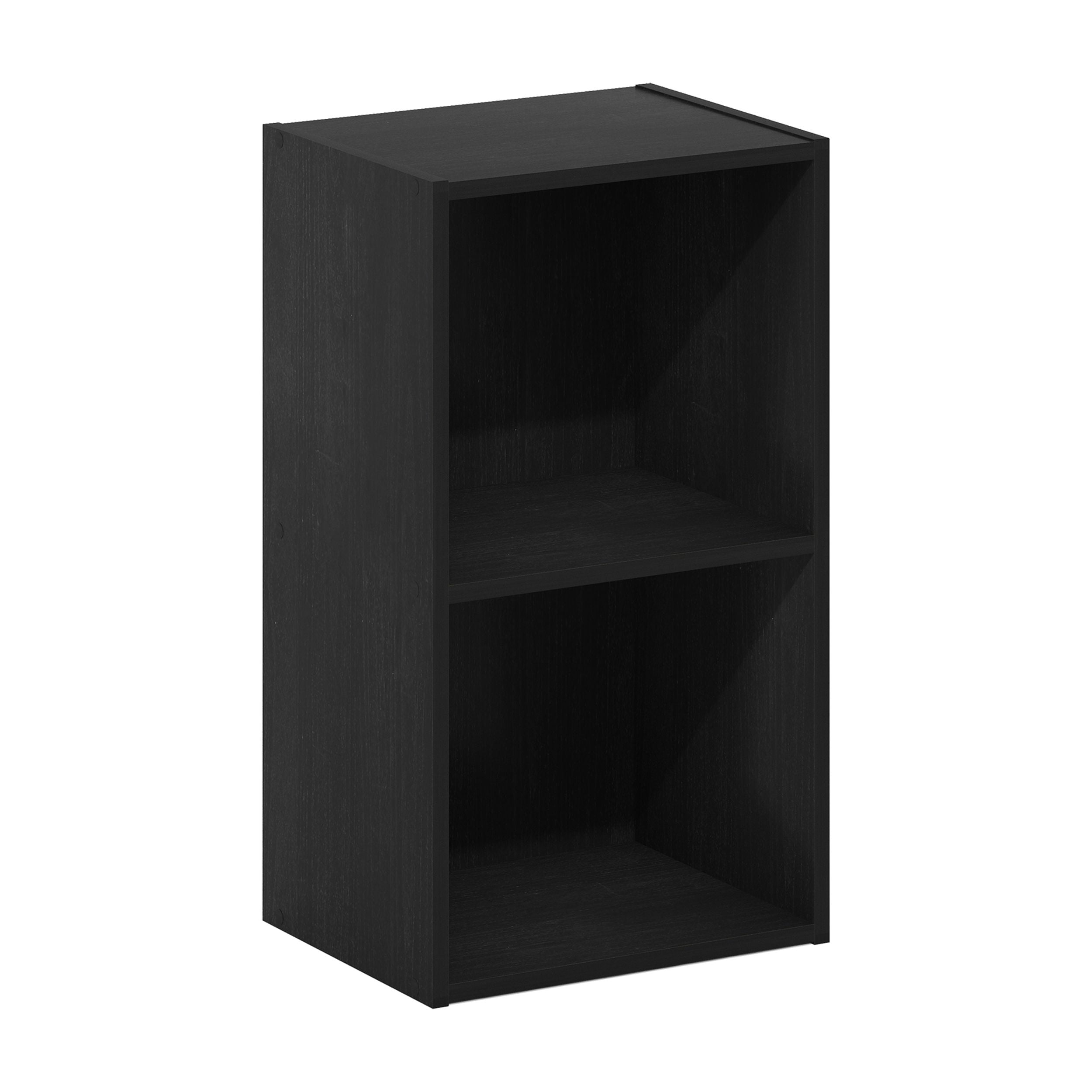 HOMLUX 9" x 12" x 21" Storage Shelf 2 Tier Cube Bookcase, Suitable for Small Space, Black