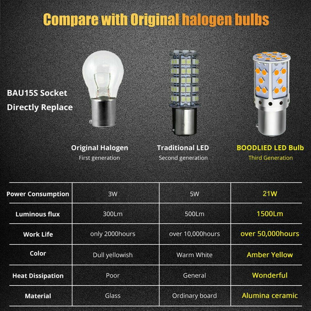 7507 BAU15S PY21W 144 LED Chrome Bulb 150° Amber Front Signal Light Lamp M1  MAR