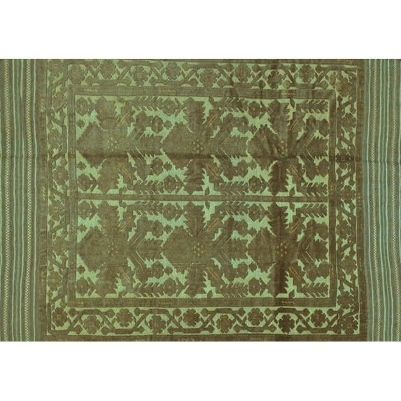 Ahgly Company Indoor Rectangle Southwestern Light Blue Country Area Rugs, 4' x 6'