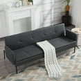thumbnail image 3 of BSHTI 74.8" Futon Sofa Bed, Twin Size, 5-Position Adjustable Folding Convertible Sleeper,Polyester Upholstery, All-Iron Frame, Dark Gray, 3 of 11