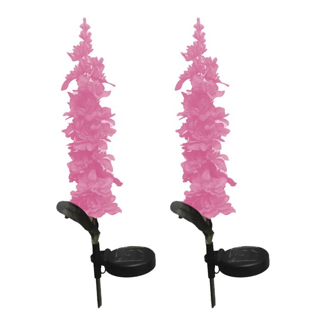 Lámpara solar de jacinto de simulación de lámpara solar 2PCS-Rosa MFZFUKR CPB-US-DYP779-2