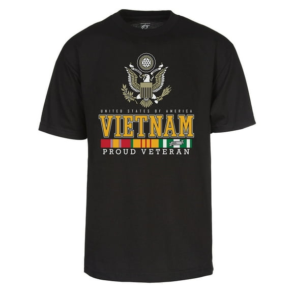 Mens Vietnam Veteran Eagle T-Shirt - US Vet Patriotic Shirt, Black Large