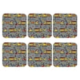 thumbnail image 2 of Disketp Funny Construction Funny Coasters,6 Pcs Leather Coasters With Holder, Perfect Housewarming Hostess Gifts,Protect Furniture From Water Marks Scratch And Damage, 2 of 9