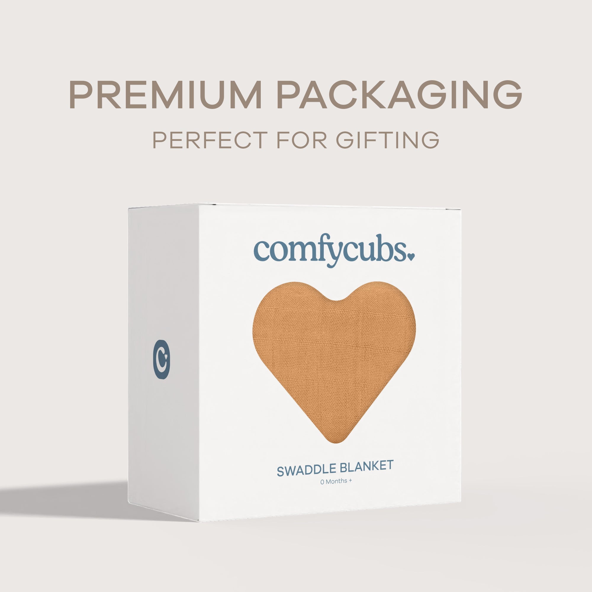 Comfy Cubs 1 Pack Muslin Swaddle Blankets - Receiving Blanket, Wrap for Boys and Girls (Caramel)
