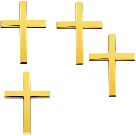 Magnetic Cross for Car, Cross Car Magnet, 3D Self Adhesive Stickers Cars Accessories, Window Decal Sticker for Auto Trunk Body Tailgate Side Fenders, Laptops, Auto Decoration(Gold)