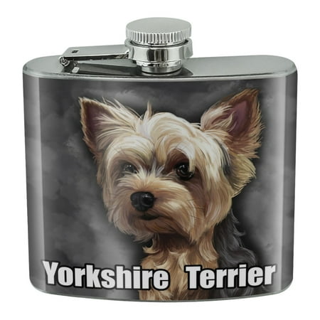 

Yorkshire Terrier Yorkie Dog Pet Stainless Steel 5oz Hip Drink Kidney Flask