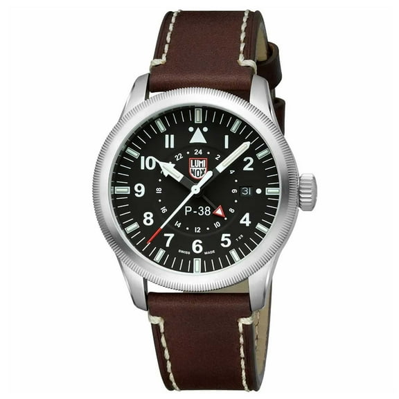 Luminox XA.9521 Men's P-38 Lightning Brown Leather Strap Watch