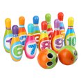 thumbnail image 3 of Juego de juguetes de bolos para niños Jadeshay educativo interior 10 bolos 2 bolas de bolos, 3 of 14
