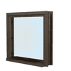 CRL C01W3636DU Dark Bronze 40" Wide Bullet Resistant Interior Window with Surround and 12" Shelf with Deal Tray