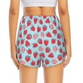 thumbnail image 4 of Uemuo Strawberries Pattern Women's Athletic Shorts High Waisted Running Shorts with Liner Pockets Gym Elastic Workout Shorts-X-Large, 4 of 9