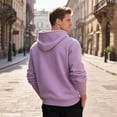 thumbnail image 3 of Fabrcox Plus Size M-3xl Long Sleeve Hoodies for Men Long Sleeve Fleece Lined Winter Hooded with Pockets Casual Light Weight Basic Loose Fit Hooded Light Purple M, 3 of 3