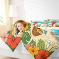 thumbnail image 3 of Castle Fairy Cute Tropical Parrot Queen Bedding 7pcs,Coconut Drink Hibiscus Beach Layout Bedding Comforter Set Queen,Red Sky,Reversible, 3 of 7
