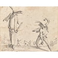 thumbnail image 2 of Jacques Callot 24x20 Black Ornate Framed Double Matted Museum Art Print Titled: Gian Fritello and Ciurlo, 2 of 5
