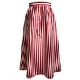 thumbnail image 5 of 1950s Skirts for Women Vintage Striped Midi Skirt High Waist A-Line Flared Skirt Office Casual Knee Length Stripes Skirts L, 5 of 6