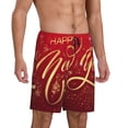 thumbnail image 2 of Balery Happy New Year2 Pantalones cortos de pijama de punto de algodón para hombre con cinturilla y bolsillos-4X-Large, 2 of 6