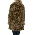 thumbnail image 4 of Fshiont Leopard Print Faux Fur Coat Women Plus Size Lightweight Jacket Cheetah Print Fleece Winter Jackets Elegant Partywear Coffee L, 4 of 5