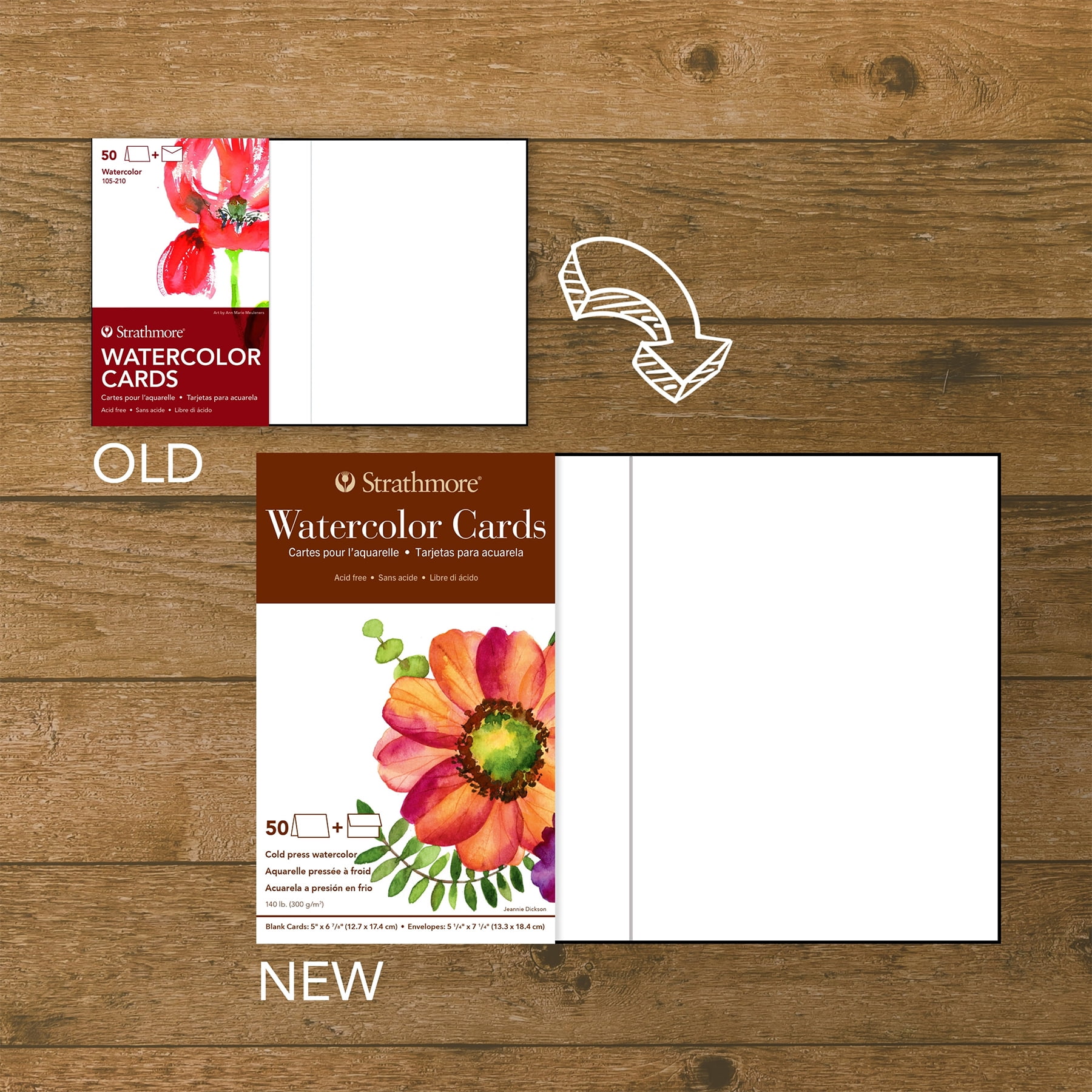 Strathmore Watercolor Cards, 5in x 7in, 50/Pkg.