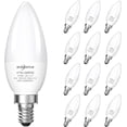 thumbnail image 1 of SHINESTAR 12-Pack Candelabra 40W Equivalent LED Light Bulbs, 2700K Warm White Ceiling Fan Lightbulbs, Type B Small E12 Base, 5W B11 Chandelier Bulb, C37 Candle Lights, Non-dimmable, 1 of 8