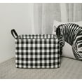 thumbnail image 6 of KUNRO Rectangle Toy Bin Waterproof storage organizer for Nursery Hamper Home decor Closet Kids Bedroom Laundry Baby Gift Shelf Baskets(Black grid), 6 of 6