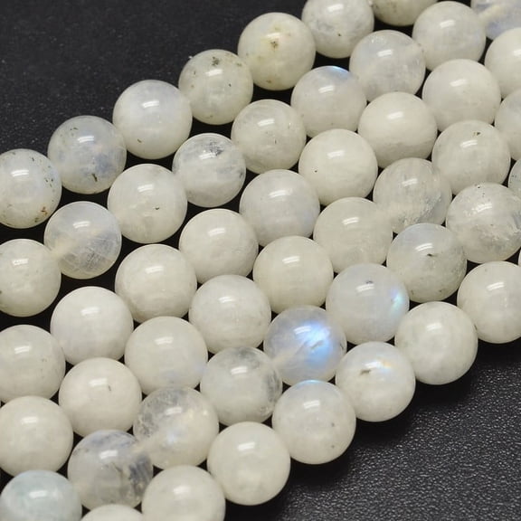 Round Grade A Natural Rainbow Moonstone Bead Strands 8.5mm Hole: 1mm about 42pcs/strand 15.5 inch