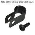 thumbnail image 3 of Unique Bargains 0.33' Nylon R Type Cable Clip Wire Clamp with Screws Black 50 Pcs, 3 of 5