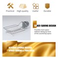 thumbnail image 3 of Graflsoa Stainless Steel Double Layer Faucet Storage Rack with Hidden Hook for Kitchen and Bathroom Organization, 3 of 6