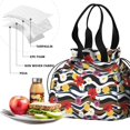 thumbnail image 4 of Pioneer Flower Floral Print Pattern Drawstring Lunch Bag Women - Drawstring Lunch Bag Insulated for Work Office - Stain-Resistant Large Lunchbags for Women with Multi-Pockets, 4 of 6