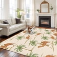 thumbnail image 2 of Large Area Rugs for Living Room Bedroom, Date Coconut Tree 8'x10' Rug Washable Carpet Runner Indoor Outdoor, Desert Camels Botanical Tropical Beige Non Slip Floor Mats Rug for Kitchen, Patio, 2 of 8