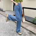 thumbnail image 5 of Pantalones vaqueros estilo coreano para mujer, nuevos pantalones vaqueros Retro de nicho con piernas anchas para moda urbana informal, pantalones largos de moda de cintura alta, 5 of 5