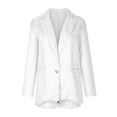 thumbnail image 4 of under $5 JINMGG Two Piece Outfits Women, 2025 Fashion Fall Womens Ladies Solid Turn Down Collar Jacket Long Sleeve Coat Outerwear Blazer White S, 4 of 8