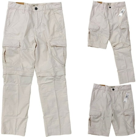Timberland Men's Ivanhoe Lake Cargo Hiking Pants To Zip-Off Shorts (34 X 30, Off White)