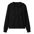 thumbnail image 5 of CHGBMOK Women's Plus Size Hooded Cardigan Lightweight Button Down Cardigan Long Sleeve Soft Knit Sweater Jacket, 5 of 8