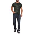 thumbnail image 2 of INSPIRE CHIC Men's Workout Stretch Crew Neck Short Sleeve Sport Running T-Shirts M Dark Dreen, 2 of 6