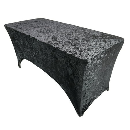 

Your Chair Covers - Velvet Spandex 8 Ft Rectangular Table Cover Black