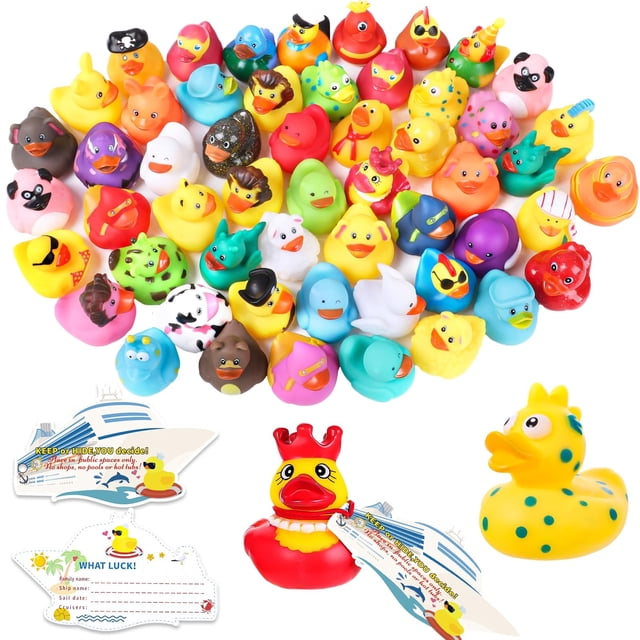 Kit Prudiut Cruise Ducks 150 unidades con 50 patos, 50 etiquetas y 50 correas