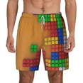 thumbnail image 2 of Goofa Colorful Building Blocks A Printed Men's Swim Trunks Board Shorts Quick Dry Mens Swimming Trunks with Compression Liner,Breathable Fit Hawaii Beach Shorts-XX-Large, 2 of 9