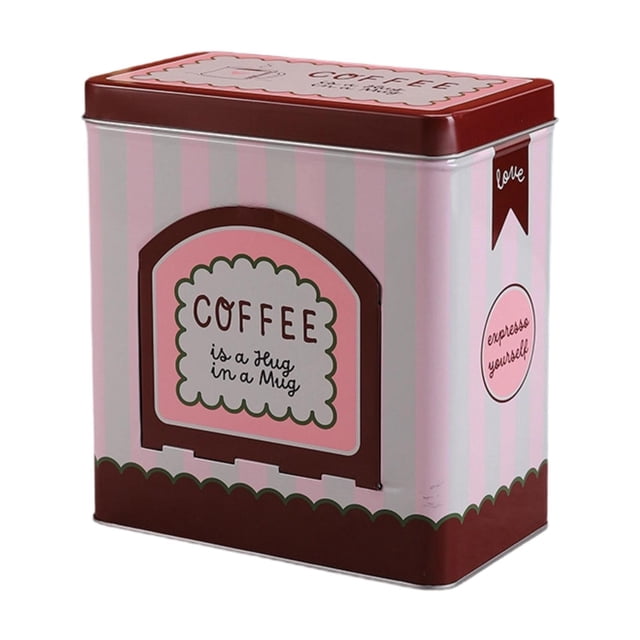 DimyFew Retro- Iron Coffee Container, Storage Box, Metal Storage Container with Side Opening, Multifunctional for Office, Kitchen, Living Room, Gift Style C