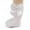White, variant on Baby Girls Knee High Socks Bow – Tube Ruffled Knit Cotton Long Stockings for Infants and Toddlers