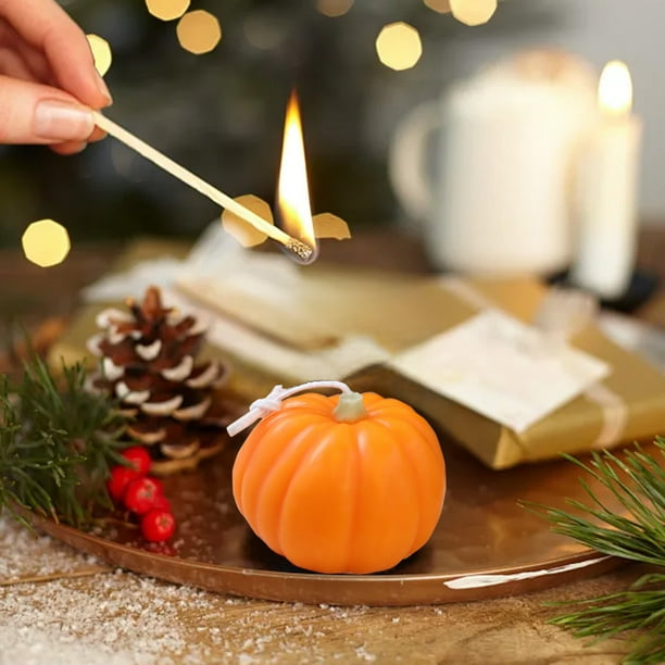 Vela de Aromaterapia de Cera Hecha a Mano con Aroma a Calabaza | Decoración para Halloween y Acción de Gracias | Colores Naranja y Rojo Sandía | Fragancia Festiva para El Hogar | Idea de Regalo | Cen