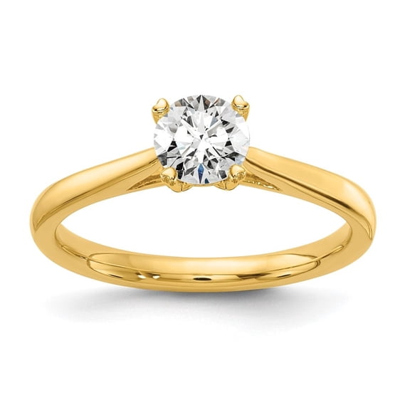 Auriga Fine Jewelry 14K Yellow Gold Lab Grown Diamond Ring for Women Size 7 (0.5ct, Color- D-E, Clarity- VS/SI)