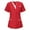 Red, variant on Leesechin Scrub Tops for Women — Classic Fit, with Pocket, Four-Way Stretch, Anti-Wrinkle Women’s Medical Scrub Top