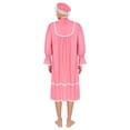 thumbnail image 2 of TiaoBug Men's Long Sleeve Sleep Gown with Sleeping Cap Lace Trim Vintage Victorian Style Pajama Set Sleepwear Pink XL, 2 of 6